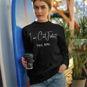 Sweatshirt Customized Pet Lover Stylish Script Cat Mom White