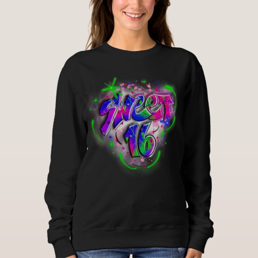 Sweatshirt Cute16e Anniversaire Graffiti Retro 1 (Devant)