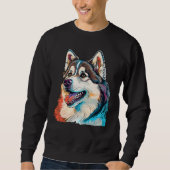 Sweatshirt Cute Alaskan Malamute Dog on Alaskan Malamute 3 (Devant)