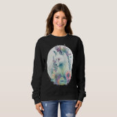Sweatshirt Cute Arctic Fox Flower Crown Animal (Devant entier)