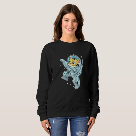 Sweatshirt Cute Astro Chat Spaceman Kitten Chats Space Fur Un (Devant entier)