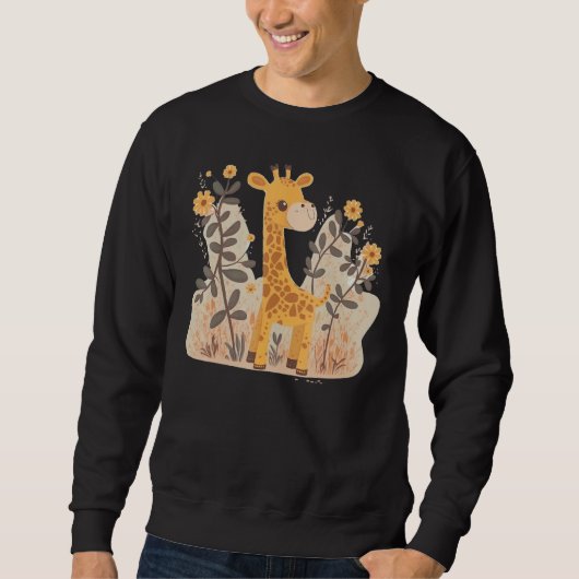Sweatshirt Cute Baby Giraffe on Giraffe Children and Giraffe (Devant)