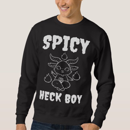 Sweatshirt Cute Baphomet Horned Sabbatic Goat Spicy Heck Boy (Devant)