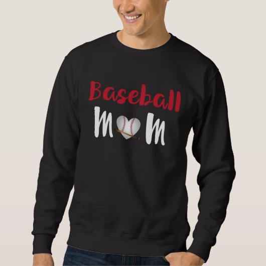 Sweatshirt Cute Baseball Player Mom Heart Shape Baseball Fans (Devant)