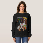 Sweatshirt Cute Basset Hound Dogs Easter Egg Basket Happy Eas (Devant entier)