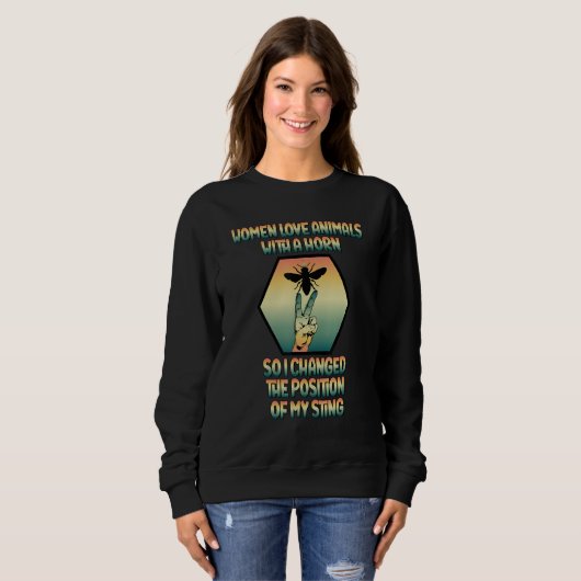Sweatshirt Cute Bee Idea for Beekeeper Women Beekeeping Gag   (Devant entier)