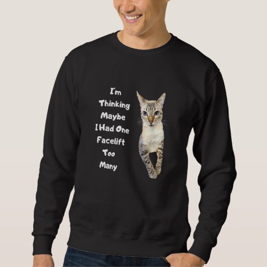 Sweatshirt Cute Bengale Yeux de chat Face Lift Parodie Belle (Devant)