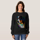 Sweatshirt Cute Bernese Mountain Dog Puppy  Unique Artistic (Devant entier)