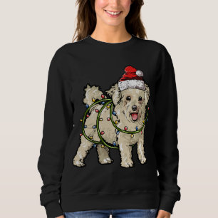 Sweatshirt Cute Bichon Frise Père Noël Feux Noël Lumières Noë