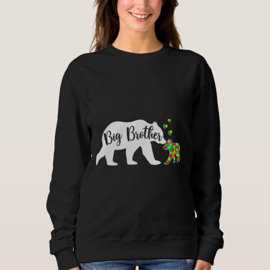 Sweatshirt Cute Big Brother Bear Sensibilisation sur l'autism (Devant)