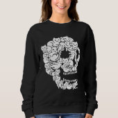 Sweatshirt Cute Black Cat Skull Kitty Skeleton Scary Hallowee (Devant)