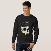 Sweatshirt Cute Black Kittens In Skull Art (Devant entier)