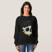 Sweatshirt Cute Black Kittens In Skull Art (Devant entier)