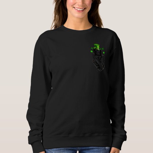 Sweatshirt Cute Black Lab Leprechaun À Pocket St. Patrick's (Devant)