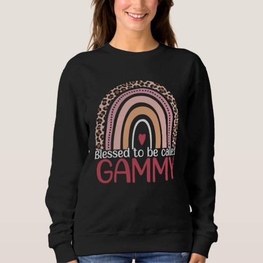 Sweatshirt Cute Blessed To Be Called Gammy Rainbow Leopard Mo (Devant)