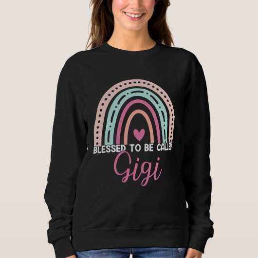 Sweatshirt Cute Blessed To Be Called Gigi Rainbow Mom Grandma (Devant)