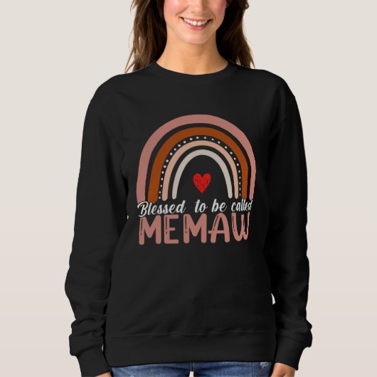 Sweatshirt Cute Blessed To Be Called Memaw Rainbow Women Moth (Devant)