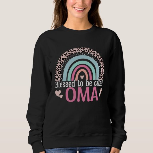 Sweatshirt Cute Blessed To Be Called Oma Boho Rainbow Leopard (Devant)