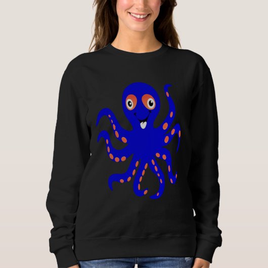Sweatshirt Cute Blue Octopus Ocean Sea Animal Halloween Costu (Devant)