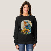 Sweatshirt Cute Bluebird Sunflower Birding Bird (Devant entier)