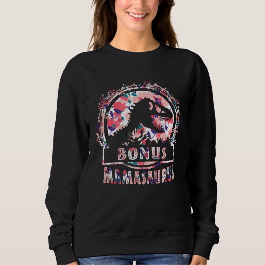 Sweatshirt Cute Bonus Mama Saurus Rex Mamasaurus Stepmom Moth (Devant)