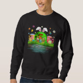 Sweatshirt Cute Bowling Ball Egg & Bunny Ears Happy Easter Da (Devant)