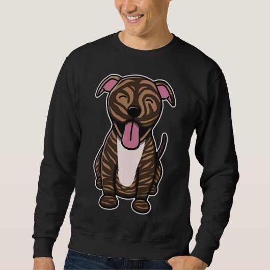 Sweatshirt Cute Brindle Pitbull (Devant)
