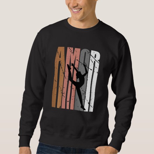 Sweatshirt Cute Brown Amor Life Motivational Rhythmic Gymnast (Devant)