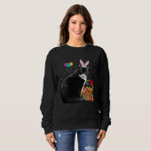 Sweatshirt Cute Bunny Cat With Easter Egg Basket Happy Easter (Devant entier)