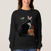 Sweatshirt Cute Bunny Cat With Easter Egg Basket Happy Easter (Devant)