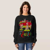 Sweatshirt Cute Bunny Chats Perse équitation Camion Rouge Hap (Devant entier)