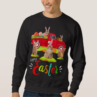 Sweatshirt Cute Bunny Chats Perse équitation Camion Rouge Hap