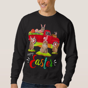 Sweatshirt Cute Bunny Chats Perse équitation Camion Rouge Hap