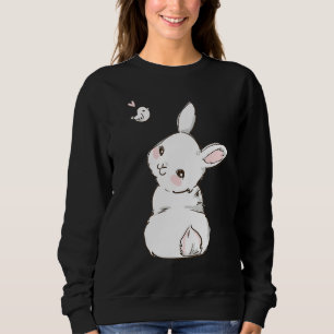 Sweatshirt Cute Bunny Face Leopard lunettes Headband Happy Ea