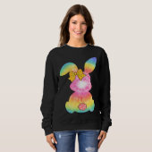 Sweatshirt Cute Bunny Rabbit Tie Dye Bow Tie Easter Day Girls (Devant entier)