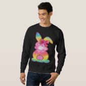 Sweatshirt Cute Bunny Rabbit Tie Dye Bow Tie Easter Day Girls (Devant entier)
