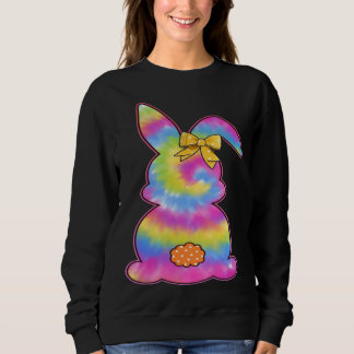 Sweatshirt Cute Bunny Rabbit Tie Dye Bow Tie Easter Day Girls