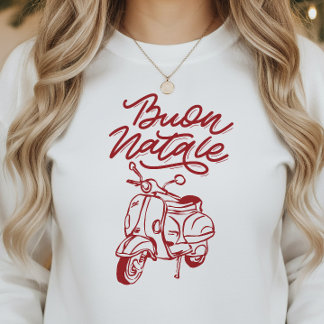 Sweatshirt Cute Buon Natale Italian Vespa Christmas
