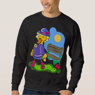 Sweatshirt Cute Canard Marchant Son Animal Ladybug Dans Le Pa