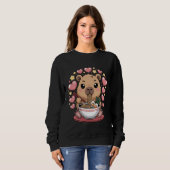 Sweatshirt Cute Capybara Eating Noodles for Food Lovers Anime (Devant entier)