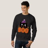 Sweatshirt Cute Cat Bird Boo Halloween Cats Love Halloween (Devant entier)