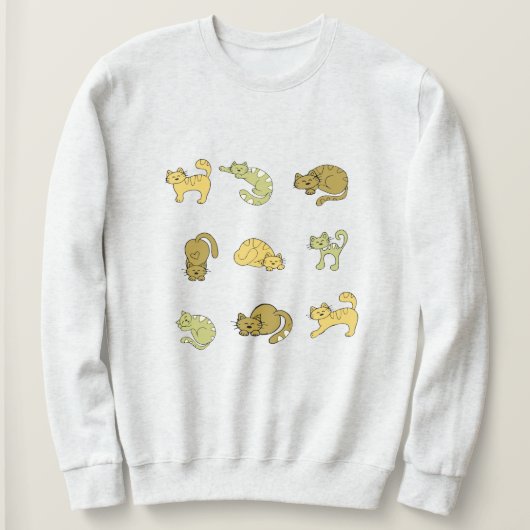 Sweatshirt Cute Cat Collage, Cat Moods Amoureux de les chats (Design devant)
