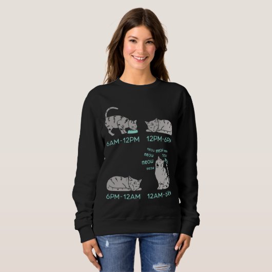 Sweatshirt Cute Cat Daily Routine (Devant entier)