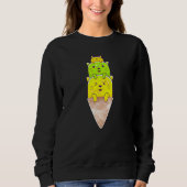 Sweatshirt Cute Cat Ice Cream Cone Triple Scoop (Devant)