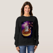 Sweatshirt Cute Cat Inside Donut in Space Boys Girl  Kitty in (Devant entier)