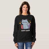 Sweatshirt Cute Cat Kitty Happy Easter Day Egg Hunter Boys Gi (Devant entier)