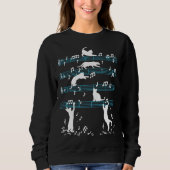 Sweatshirt Cute Cat Kitty Jouer de la musique Note (Devant)