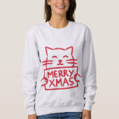 Sweatshirt Cute Cat Merry Xmas (Devant)