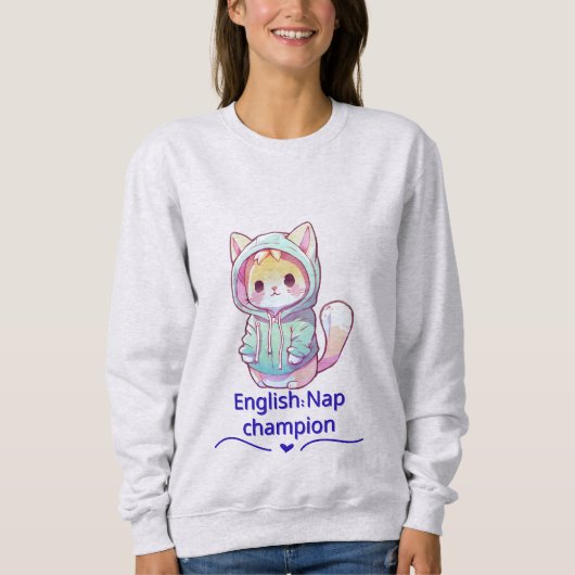 Sweatshirt Cute Cat Nap Champion Too T-Shirt (Devant)