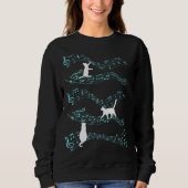 Sweatshirt Cute Cat Playing On Musical Notes Sheets Music (Devant)